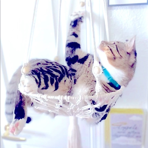 Hp🐾 🐈‍⬛Uniquely Handcrafted Stylish »-»Bohemian«-« Macramé Artistry Pet Beds🆕 - Picture 2 of 16